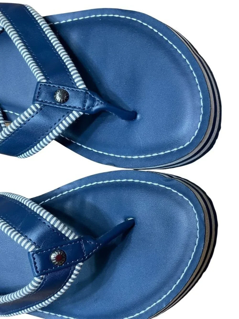 G.H. Bass & Co. Womens Jodi Navy Blue Flip Flop Sandals Size 11M